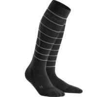 Reflective compression socks M Black Löparstrumpor
