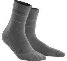 Reflective compression mid cut socks W Grey Löparstrumpor