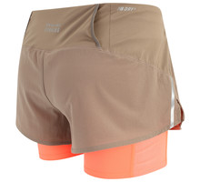 New Balance Printed Impact Run 2in1 Short W Löparshorts Beige