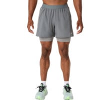 Asics ROAD 2-IN-1 5 TUM LÖPARSHORTS Grå
