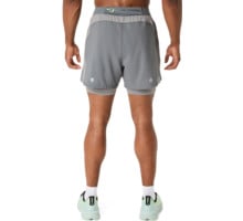 Asics ROAD 2-IN-1 5 TUM LÖPARSHORTS Grå
