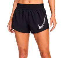 Nike ONE SWOOSH DRI-FIT MID-RISE BRIEF-LINED GRAPHIC LÖPARSHORTS Svart