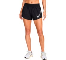 Nike ONE SWOOSH DRI-FIT MID-RISE BRIEF-LINED GRAPHIC LÖPARSHORTS Svart
