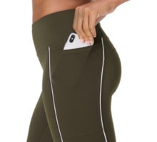 Sweaty Betty POWER WORKOUT LEGGINGS WITH PIPING LÖPARTIGHTS Grön