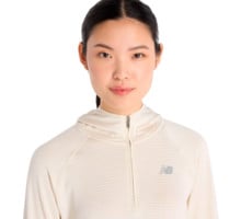 New Balance HEAT GRID 1/2 ZIP HOODIE LÖPARTRÖJA Beige