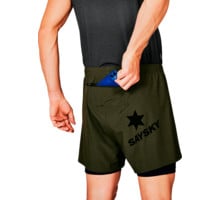 SAYSKY PACE 2IN1 SHORTS 5" LÖPARSHORTS Grön