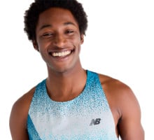 New Balance RACE DAY ULTRA LIGHT PRINTED SINGLET LÖPARLINNE Blå