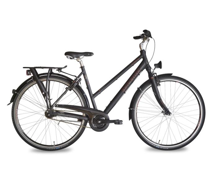 Vind?ng 28" damcykel FLAT BLACK/ORANGE Dam 52