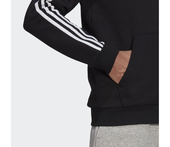adidas Essentials Fleece 3-Stripes Full-Zip huvtröja  Svart