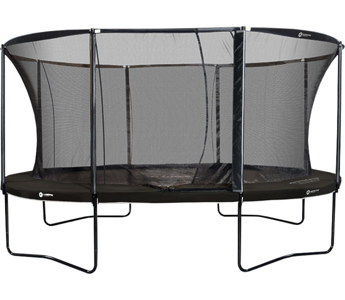 North Trampoline Pioneer Oval 420 + Safety Net trampolinpaket Svart