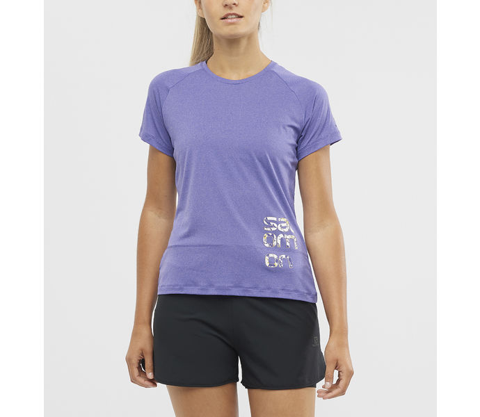 Salomon Cross Run Graphic W träningst-shirt  Blå
