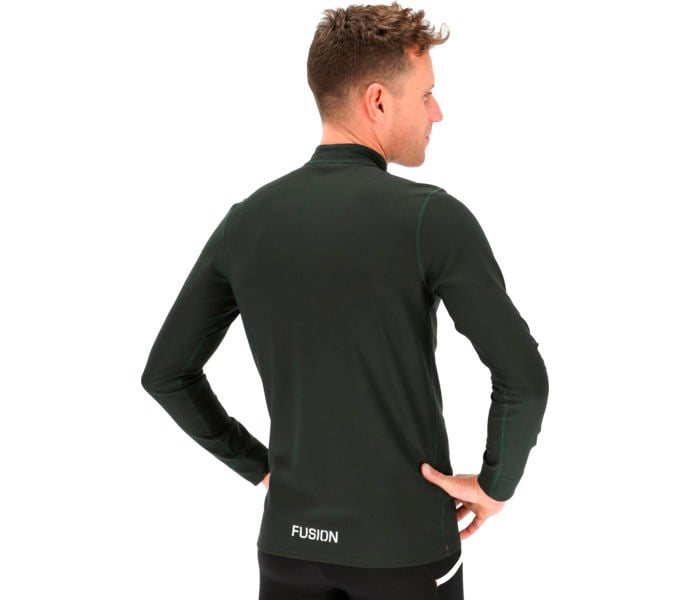 FUSION ZIP NECK-GRN Löpartröja Grön