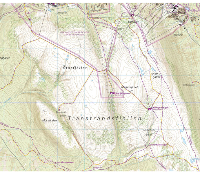 Calazo Grövelsjön & Töfsingdalens Nationalpark 1:25 000 karta Flerfärgad