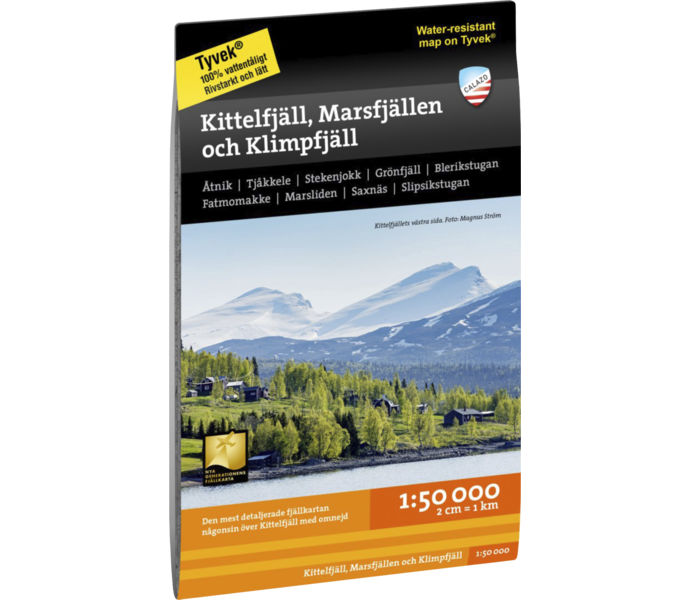 Calazo Kittelfjäll, Marsfjällen och Klimpfjäll 1:50 000 karta Vit