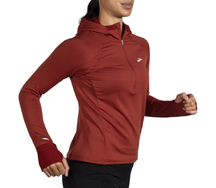 Brooks Notch Thermal Hoodie 2.0 Löpartröja Röd