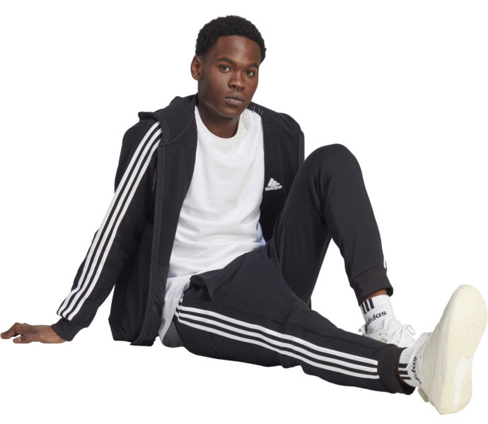 adidas Essentials Fleece 3-Stripes Full-Zip M huvtröja Svart