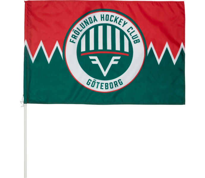 Frölunda Hockey Flagga med pinne 60x90cm Röd