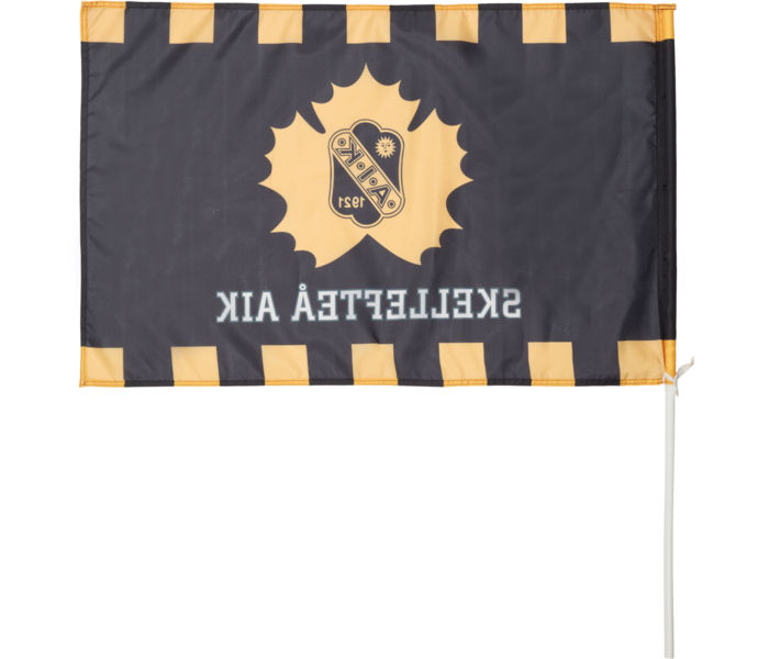 Skellefteå AIK Flagga med pinne 60x90 Svart