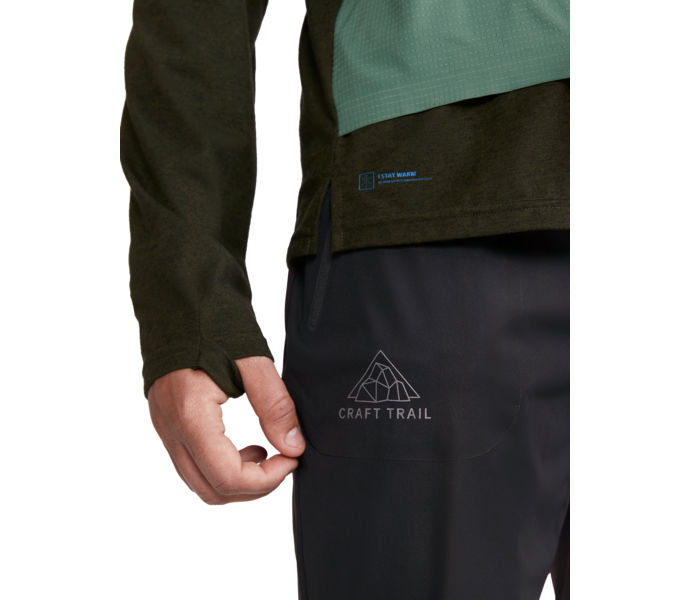 Craft ADV TRAIL WOOL WIND LS TEE LÖPARTRÖJA Grön