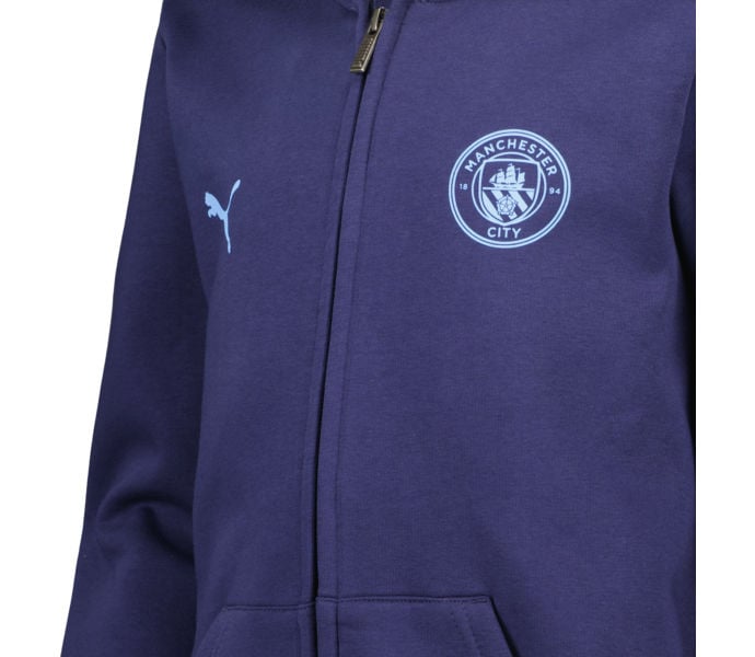Puma Manchester City Essential Fleece JR huvtröja Blå