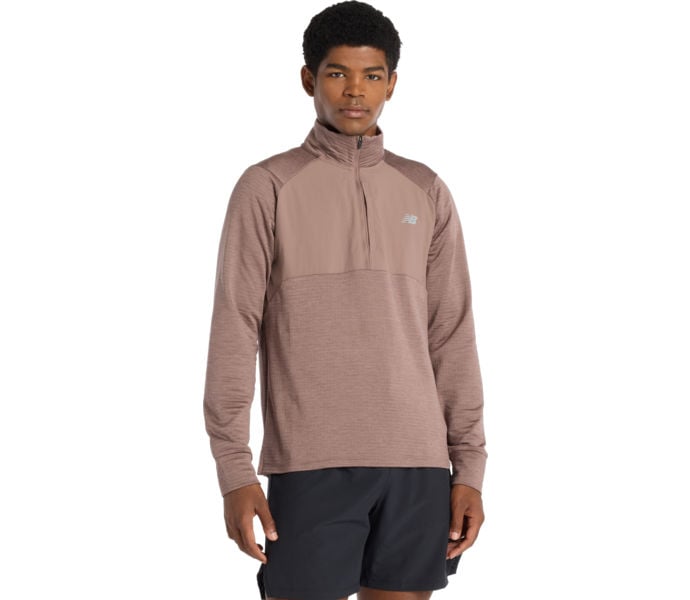 New Balance HEAT GRID HALF ZIP LÖPARTRÖJA Brun