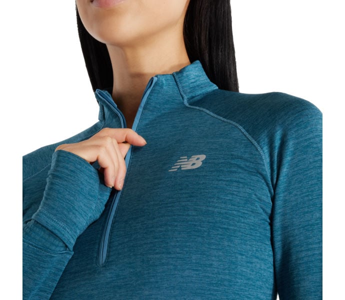 New Balance ATHLETICS HEAT GRID HALF ZIP LÖPARTRÖJA Blå