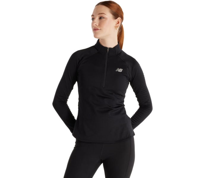 New Balance ATHLETICS HEAT GRID HALF ZIP LÖPARTRÖJA Svart