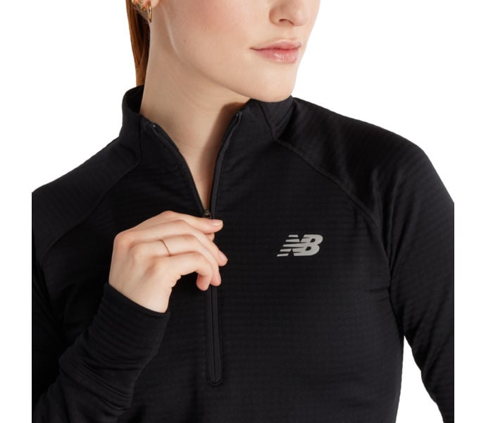 New Balance ATHLETICS HEAT GRID HALF ZIP LÖPARTRÖJA Svart