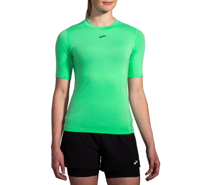 Brooks HIGH POINT SHORT SLEEVE LÖPARTRÖJA Grön