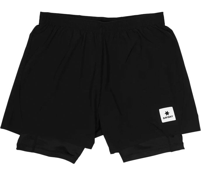 SAYSKY PACE 2IN1 SHORTS 5" LÖPARSHORTS Svart