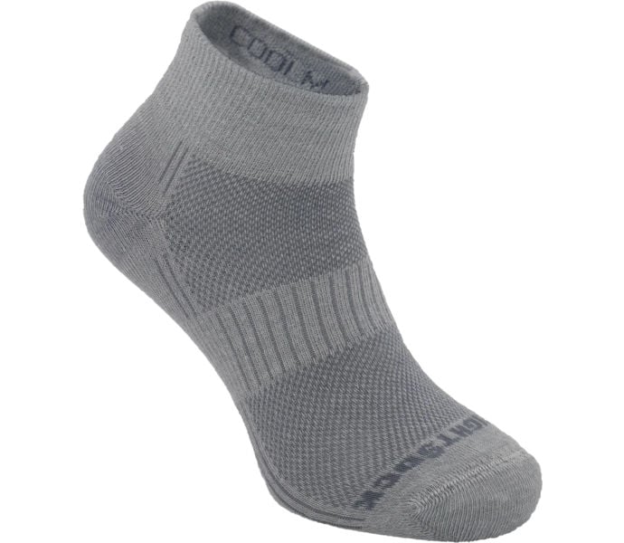 Wrightsock COOLMESH 2 QTR LÖPARSTRUMPA Grå