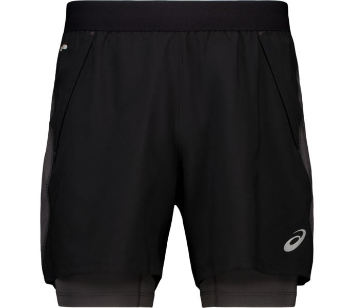 Asics ROAD 2-IN-1 5 TUM LÖPARSHORTS Svart