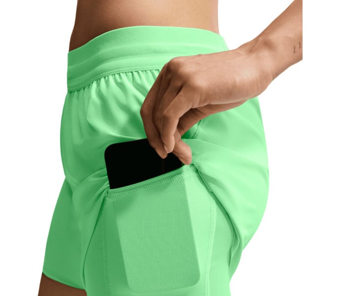 Nike SWIFT MID-RISE DRI-FIT 2IN1 LÖPARSHORTS Grön