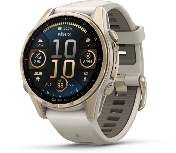 Garmin FENIX 8 43 MM AMOLED SAPPHIRE TRÄNINGSKLOCKA Guld