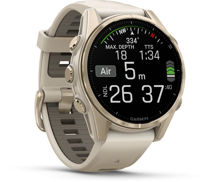 Garmin FENIX 8 43 MM AMOLED SAPPHIRE TRÄNINGSKLOCKA Guld