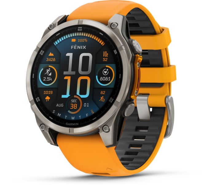 Garmin FENIX 8 47 MM AMOLED SAPPHIRE TRÄNINGSKLOCKA Orange