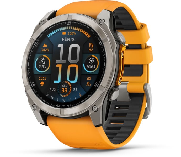 Garmin Fenix 8 51 mm AMOLED träningsklocka Gul