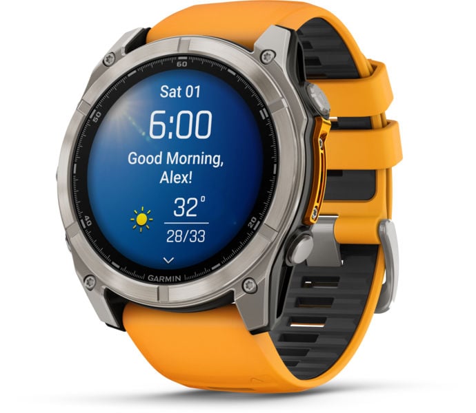 Garmin Fenix 8 51 mm AMOLED träningsklocka Gul