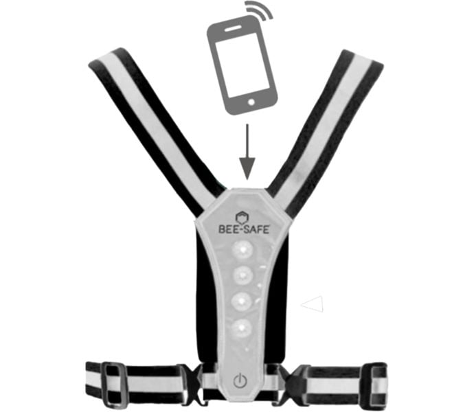 BEE-SAFE LED HARNESS PHONE POCKET REFLEXVÄST Silver