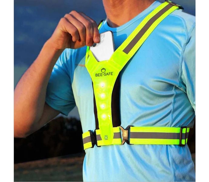 BEE-SAFE LED HARNESS PHONE POCKET REFLEXVÄST Gul