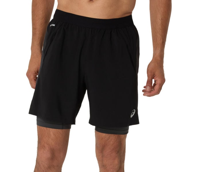 Asics ROAD 2IN1 7'' LÖPARSHORTS Svart