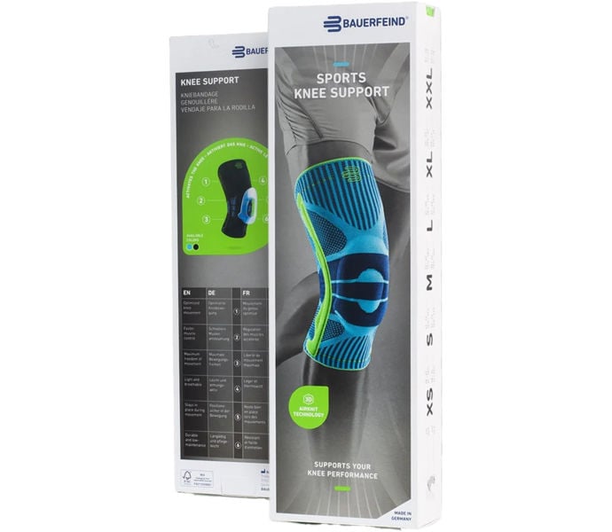 BAUERFEIND SPORT COMPRESSION KNEE SUPPORT KNÄSKYDD Blå