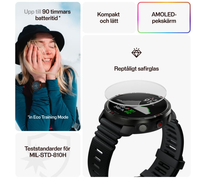 Polar GRIT X2 LÖPARKLOCKA Svart
