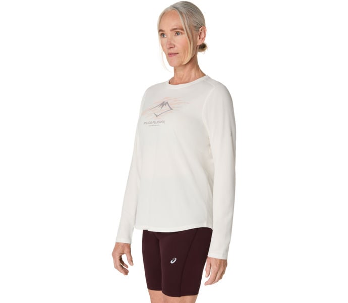 Asics FUJITRAIL LOGO LS TOP LÖPARTRÖJA Vit