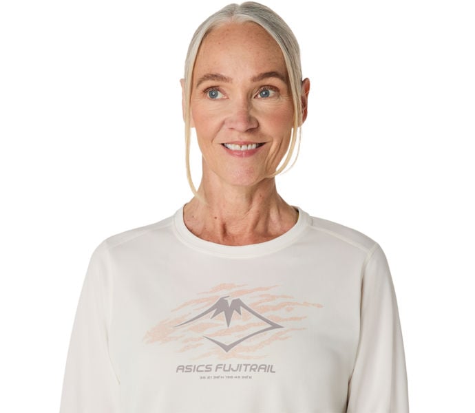 Asics FUJITRAIL LOGO LS TOP LÖPARTRÖJA Vit
