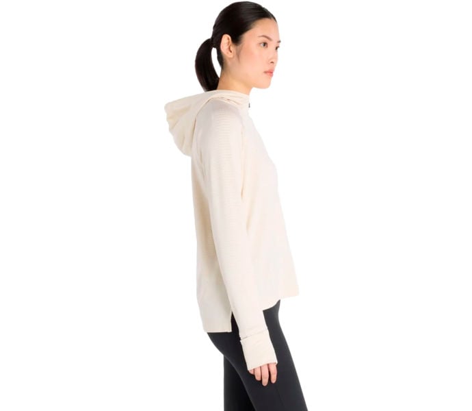 New Balance HEAT GRID 1/2 ZIP HOODIE LÖPARTRÖJA Beige
