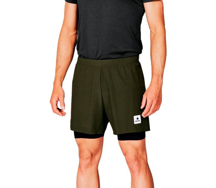 SAYSKY PACE 2IN1 SHORTS 5" LÖPARSHORTS Grön