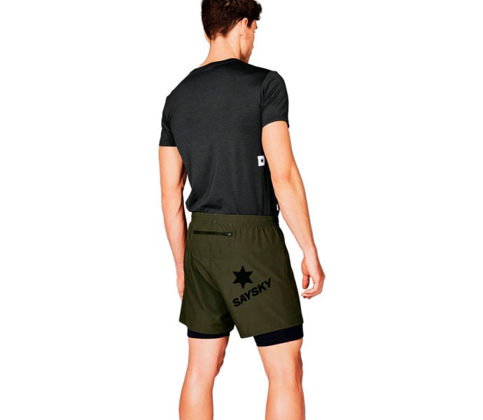 SAYSKY PACE 2IN1 SHORTS 5" LÖPARSHORTS Grön