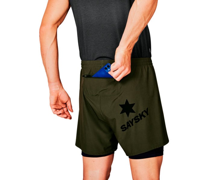 SAYSKY PACE 2IN1 SHORTS 5" LÖPARSHORTS Grön