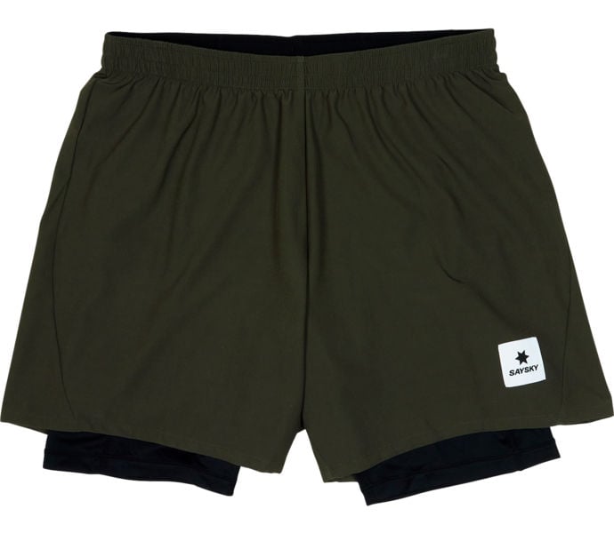 SAYSKY PACE 2IN1 SHORTS 5" LÖPARSHORTS Grön